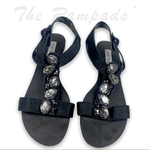 Steve Madden Black Fur Sandals Size Woman's 8.5 - Picture 1 of 11